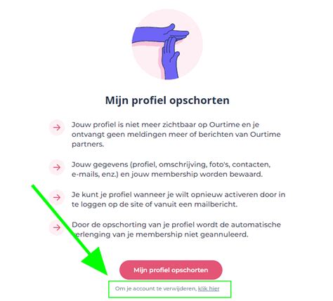 ourtime profiel verwijderen|Delete My Account – Our Time